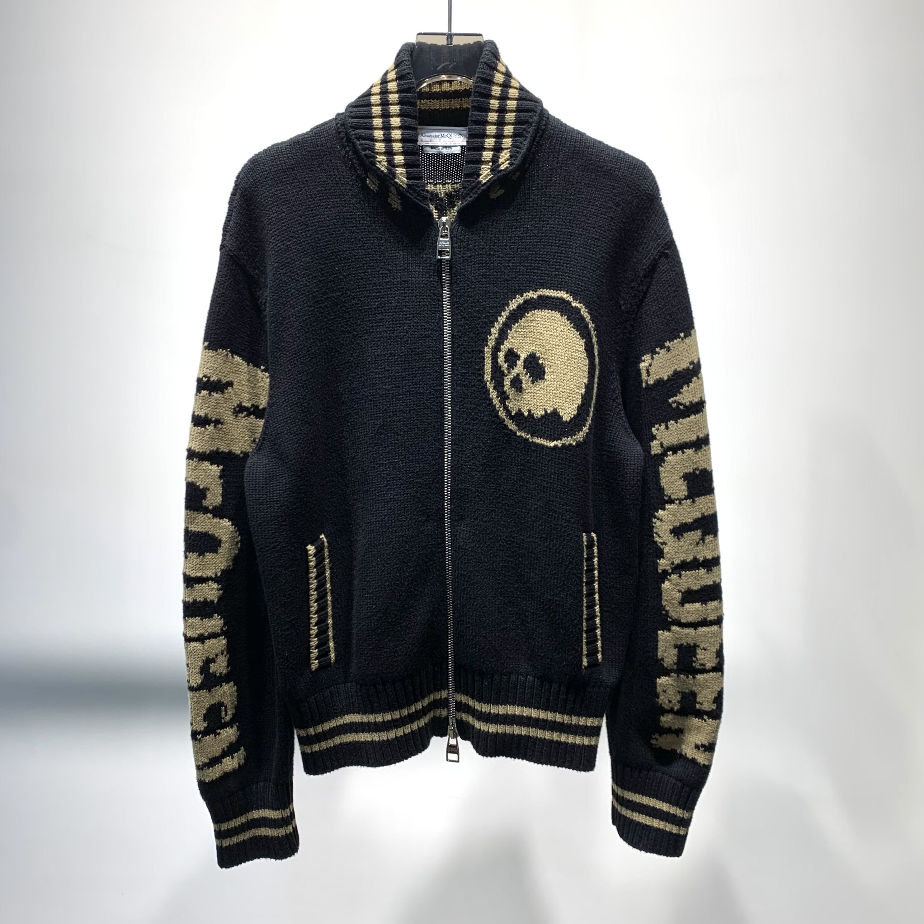 未使用 Alexander McQueen/亚历山大·麦昆 刺绣针织开衫/M/Y0983