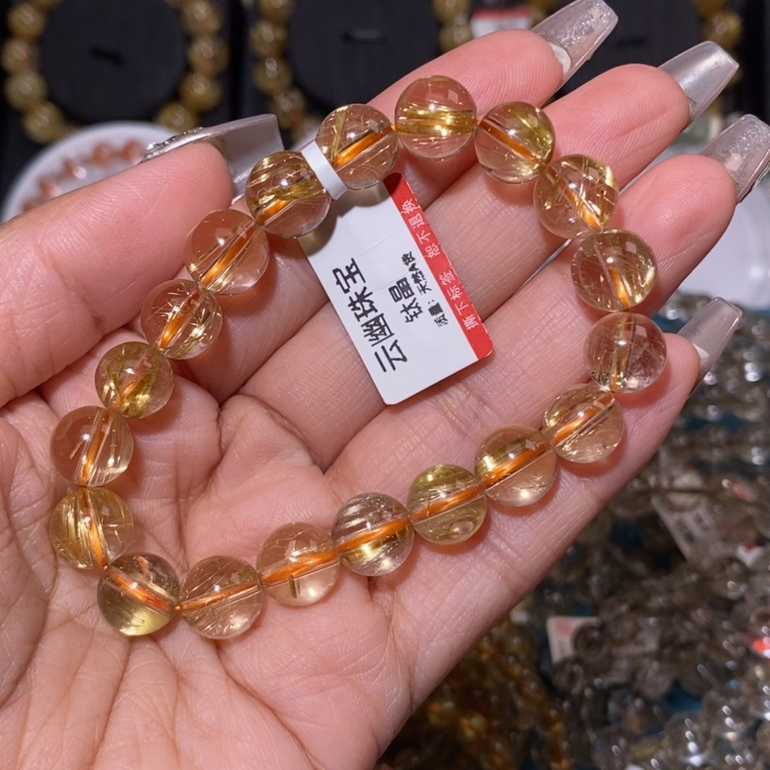 【闪购商品】发晶手串未镶嵌钛金9.8m