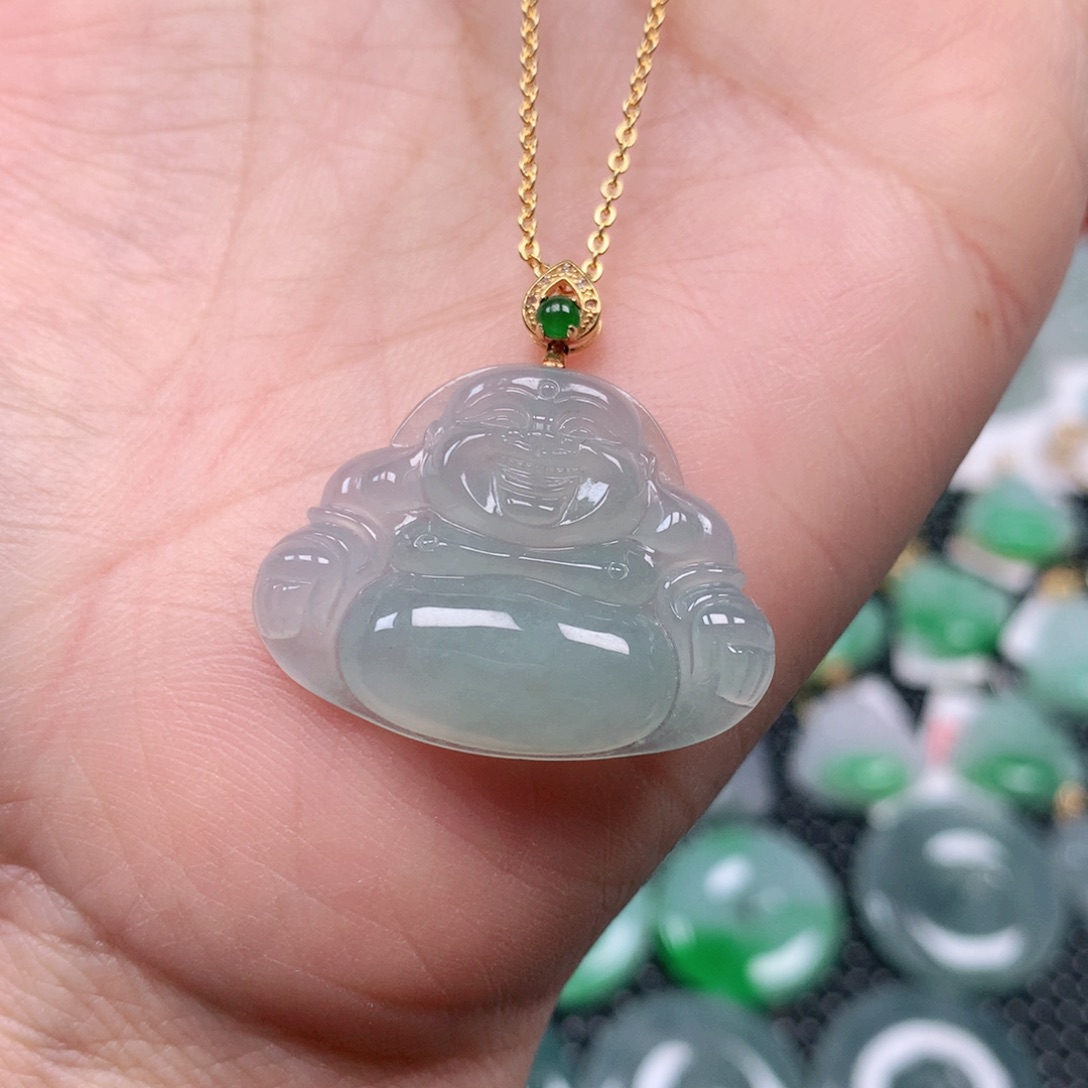 【闪购商品】翡翠吊坠(不含链)18K金镶嵌