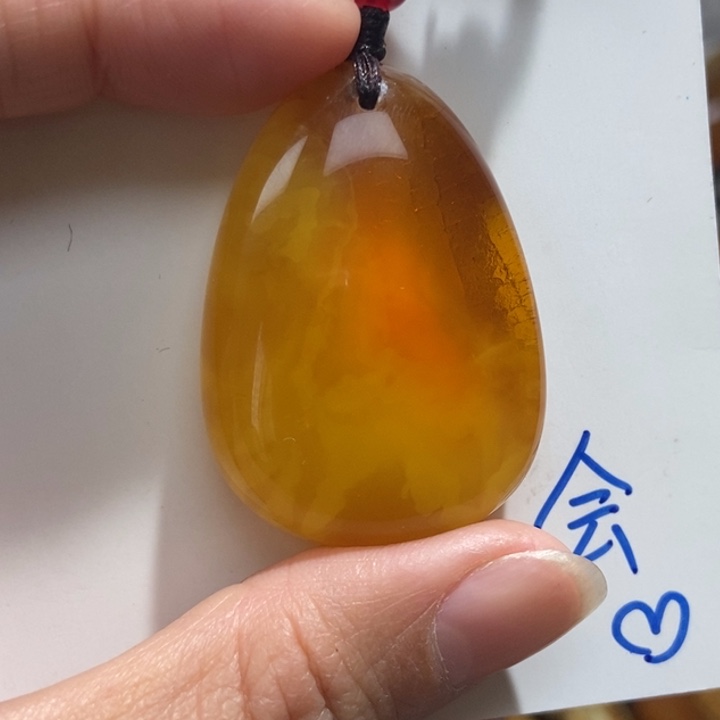 定制琥珀未镶嵌琥珀蜜蜡吊坠项链