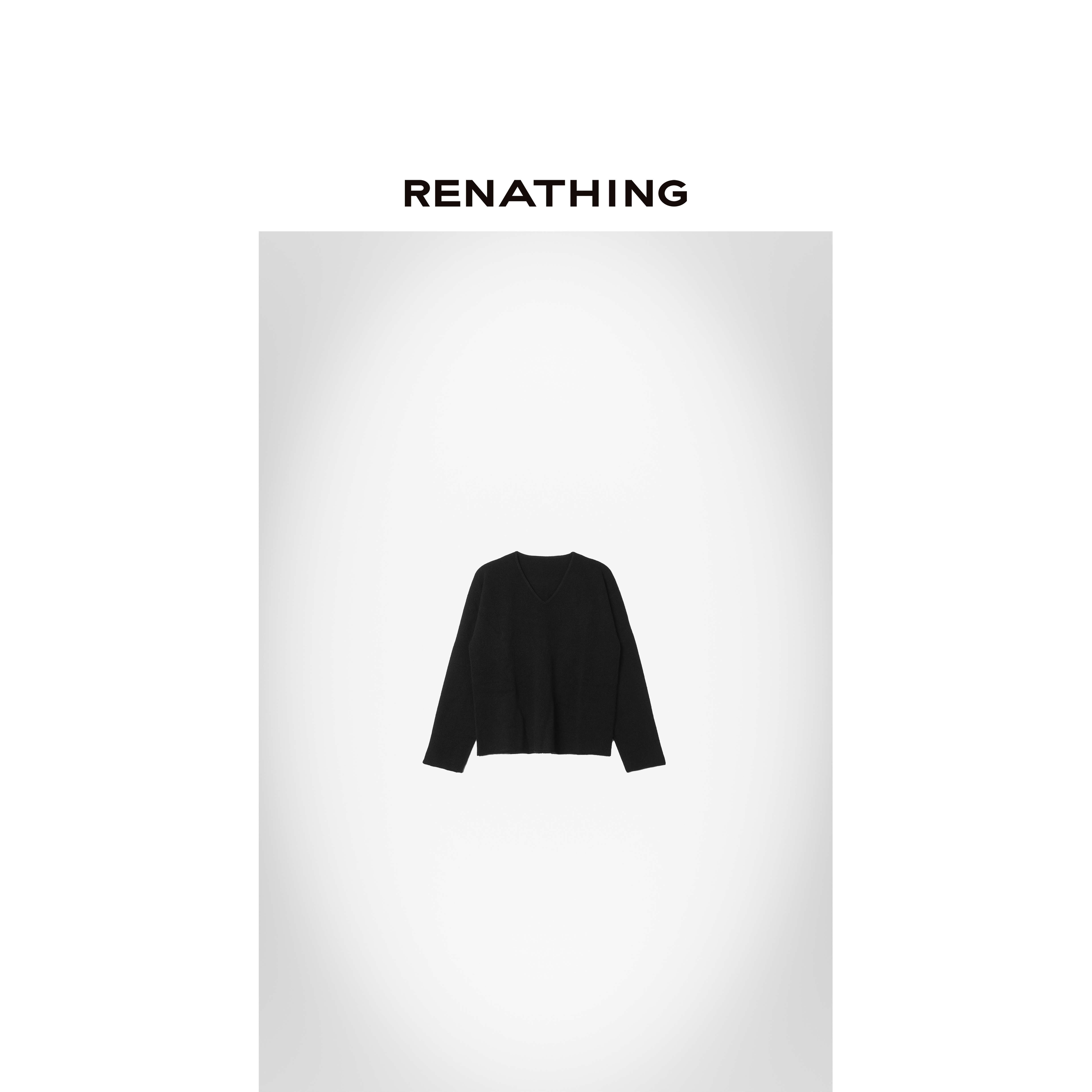 【RENATHING】V领套头轻薄针织套衫
