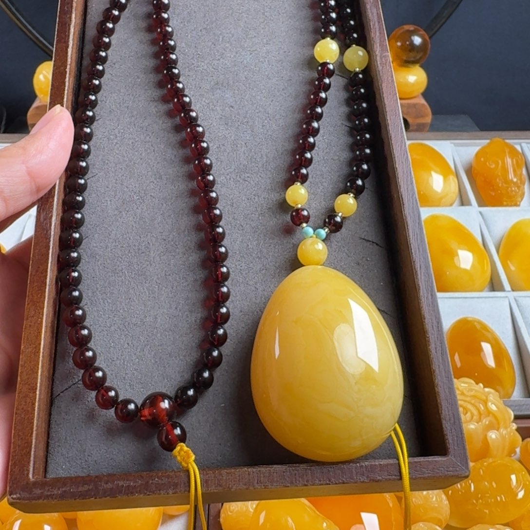 蜜蜡毛衣链未镶嵌