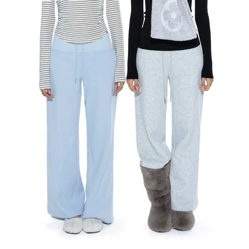 Audwyn加绒直筒休闲裤冬垂感运动松弛感拖地长裤保暖加厚休闲卫裤