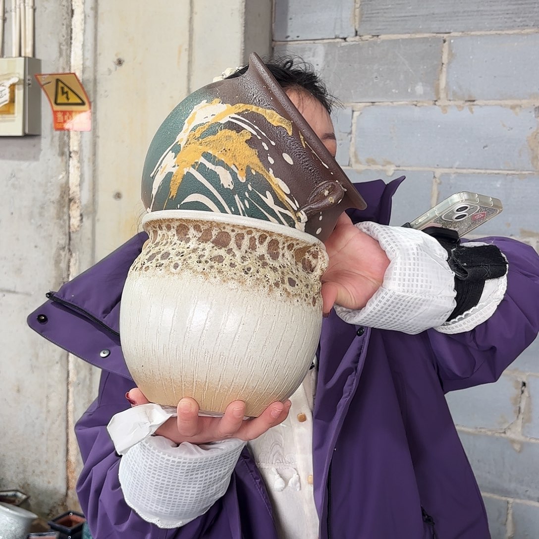 正品两个高18/18红陶