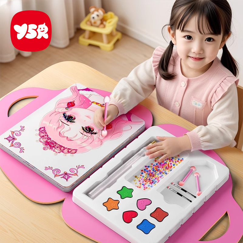 圣诞节diy手工礼物公主化妆包女孩绘画儿童时尚换装游戏涂色国风1
