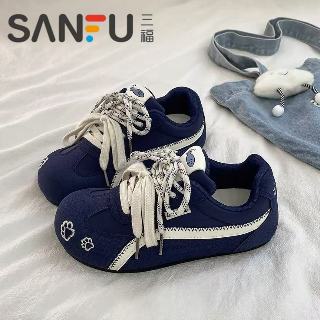 三福小众不撞款德训鞋子女2025新款爆款春秋百搭休闲小白鞋休闲鞋