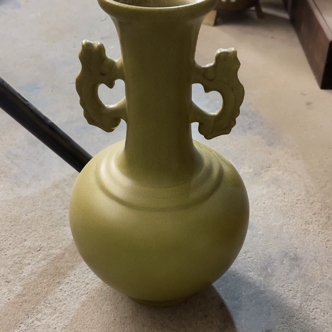 摆件茶叶末釉赏评摆件