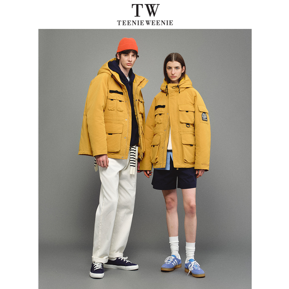 Teenie Weenie小熊男装户外工装三防厚款中长款羽绒服TNJD258C11I