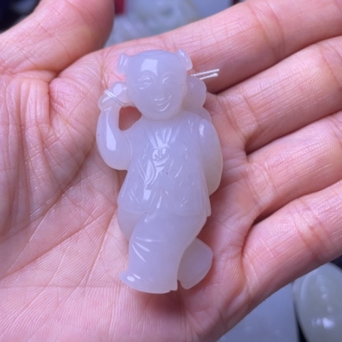 和田玉未镶嵌吊坠(不含链)上**水