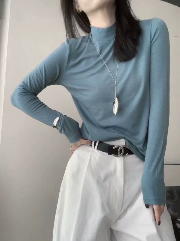 【乐子家】小立领水溶羊毛打底