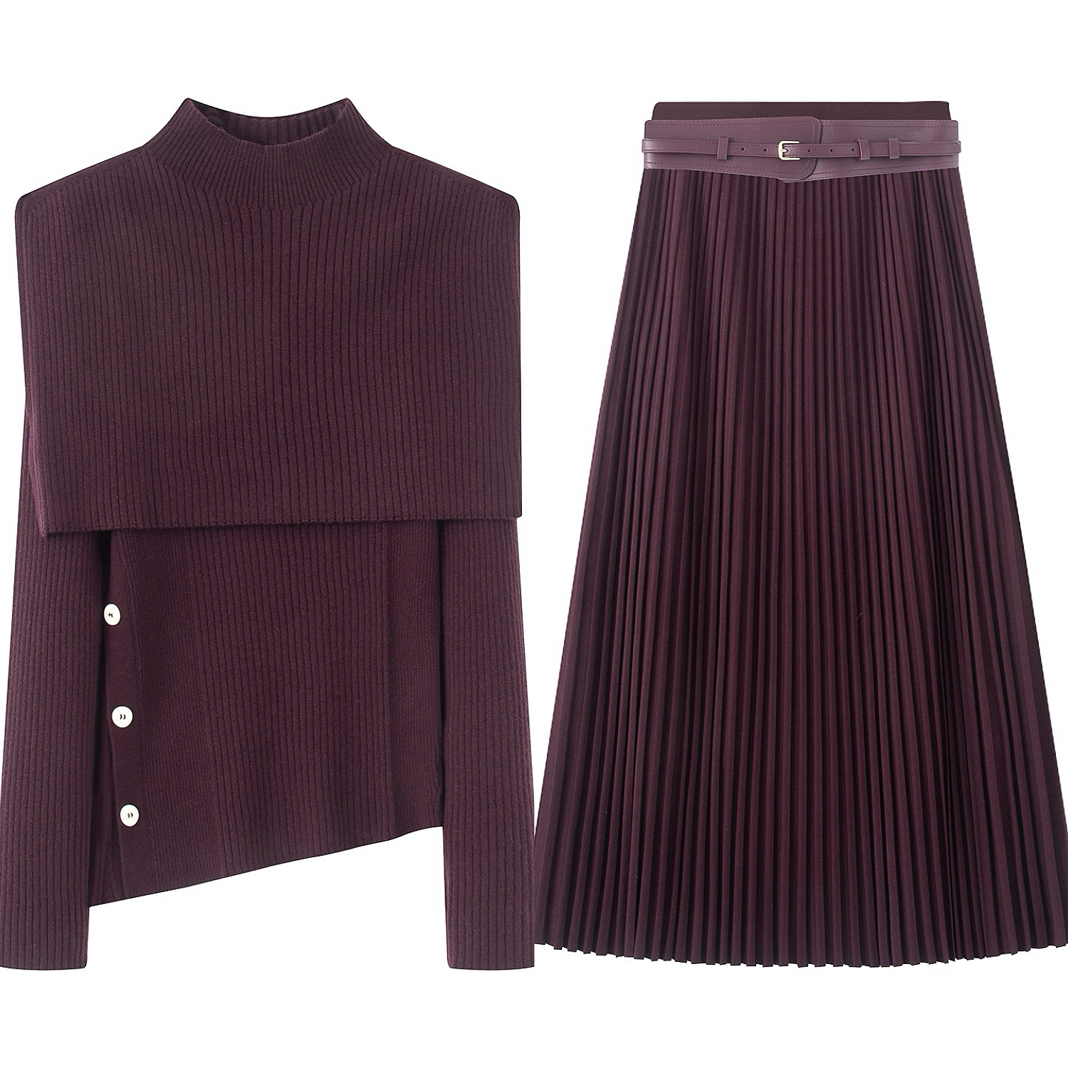 艾家毛针织衫秋冬不对称针织女衫休闲高领气质毛衫1354秋季长袖