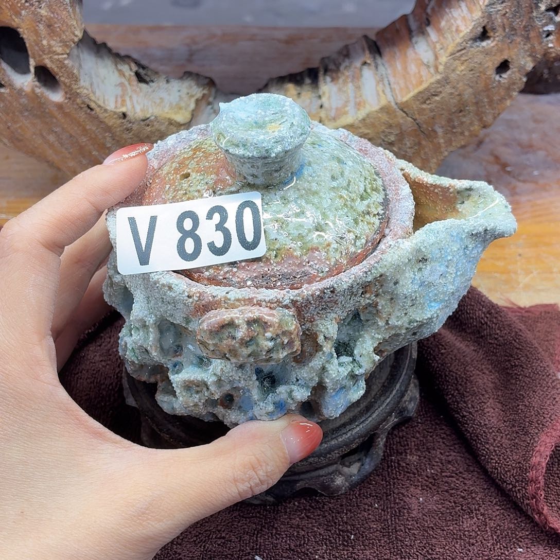 陶园柴烧，精品高货V830瑕裂 缺肉