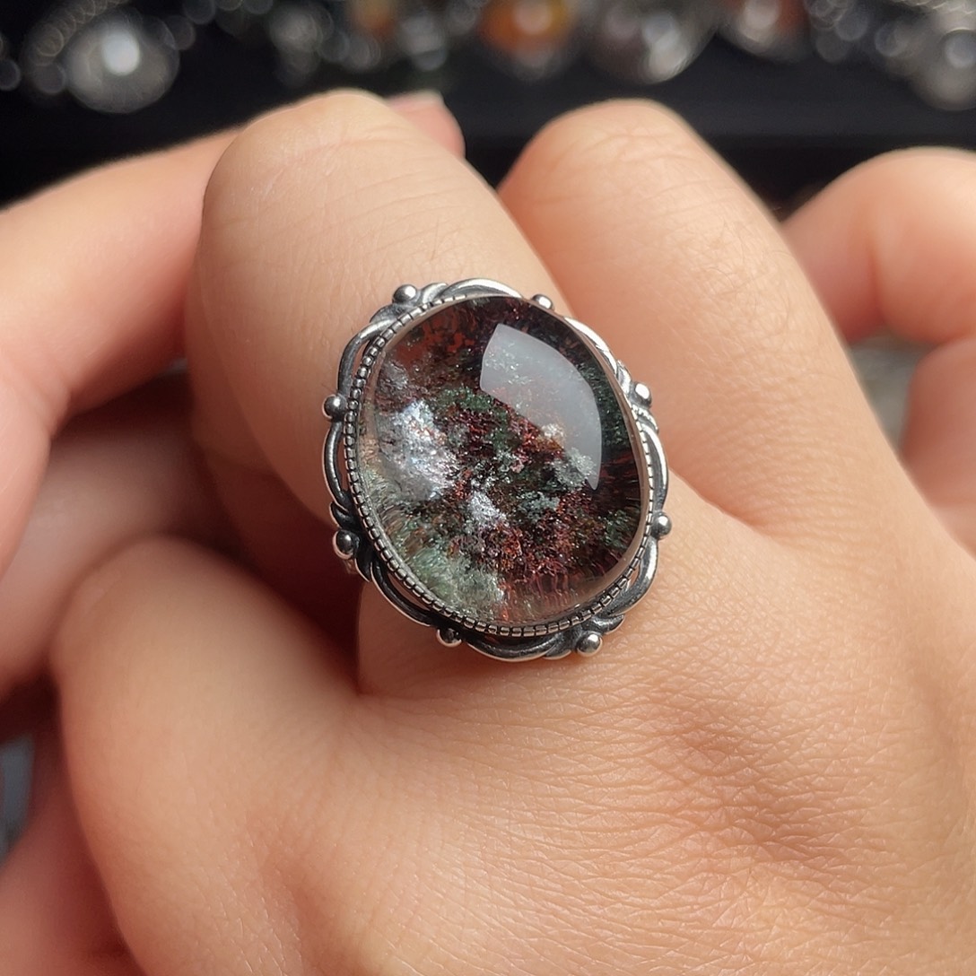 水晶戒指银S925镶嵌吉*乐