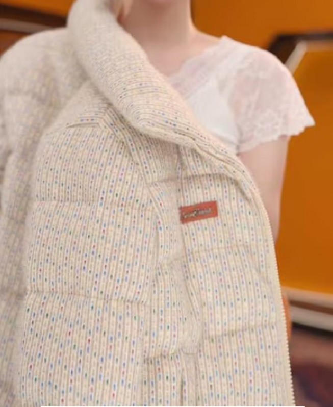 【KK】秋冬百搭米白色保暖洋气羽绒服