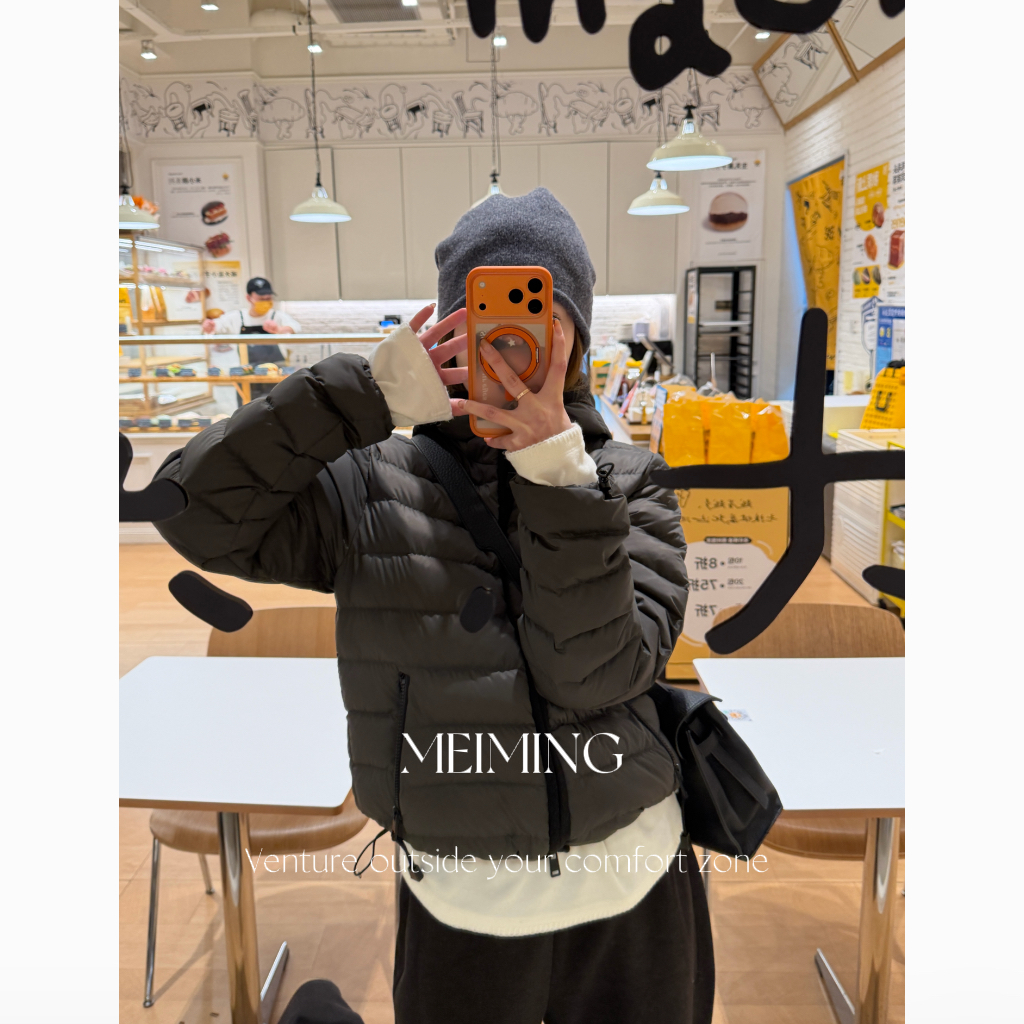 MEIMING 排骨鹅 | 匈牙利白鹅绒设计师款连帽横格纹鹅绒服 MM8625