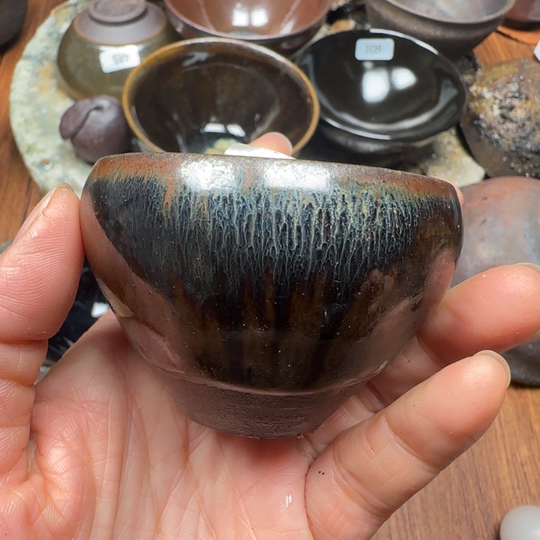 柴烧建盏茶盏茶杯619