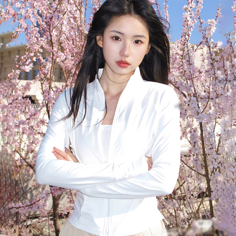<欣欣专属><冰皮凉感>春夏薄款束身拉链收口袖透气防晒服开衫外套