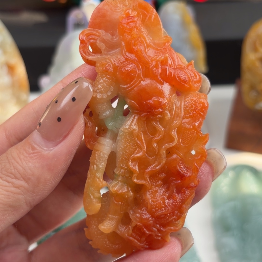 定制翡翠未镶嵌关二爷