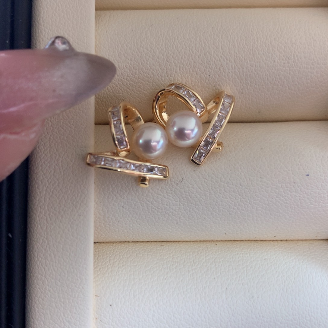 海水珍珠耳饰银S925镶嵌