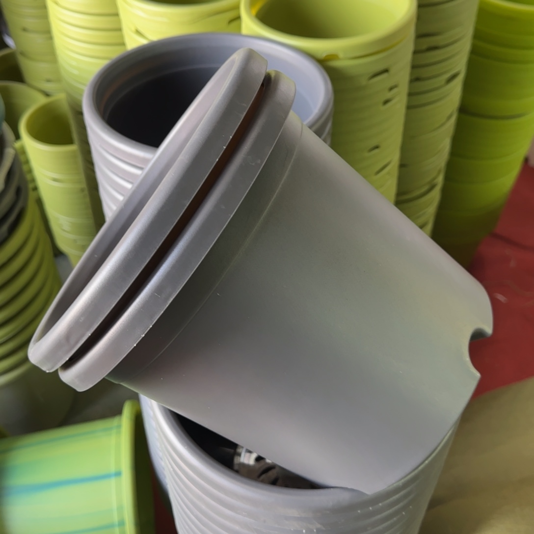 树脂四季盆4#无拖灰黑微瑕8