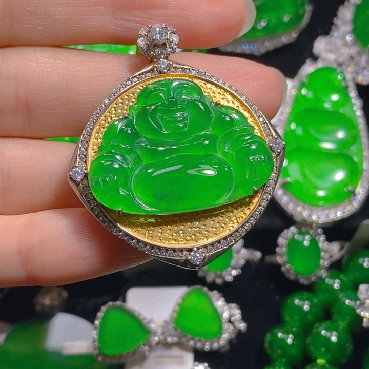 翡翠颈饰银S925镶嵌11111111