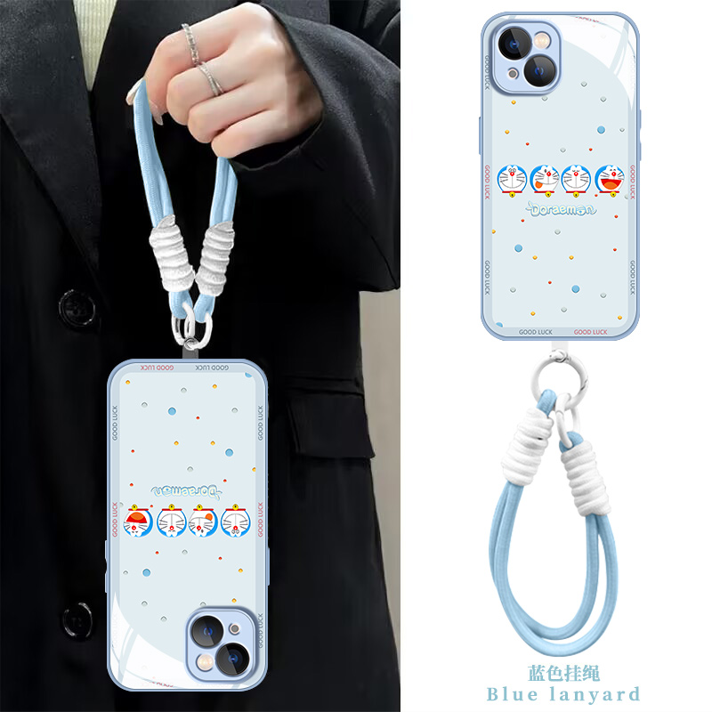 适用【苹果/华为/荣耀/OPPO/vivo】波点哆啦液态玻璃手机壳