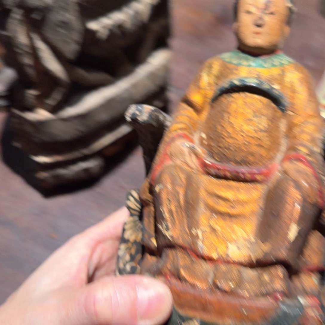 小***件香榧木娘娘人物像闽工雕刻
