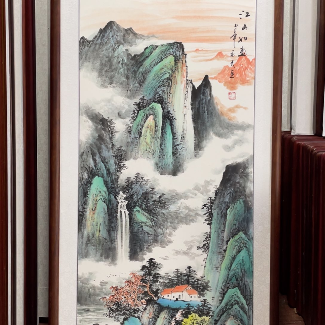 国画带框尺寸63*123厘米