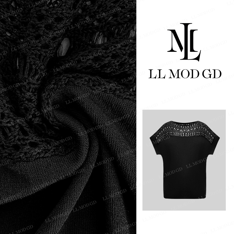 LL·MOD·GD【苏苏】短袖针织衫2024夏季镂空钩花上衣YL-252255