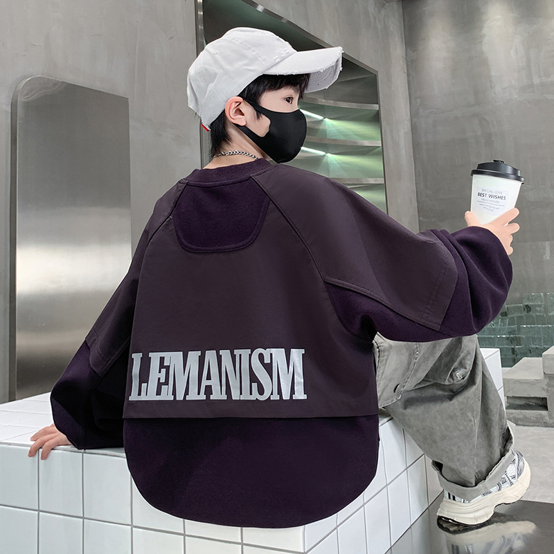 儿童装男童秋装休闲卫衣春秋款2025新款中大童秋季男孩洋气上衣潮