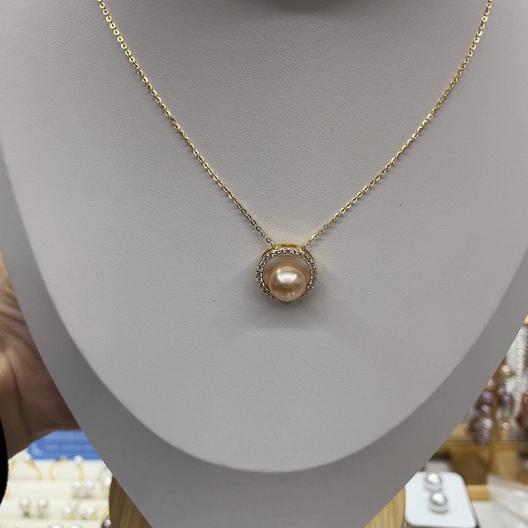 淡水珍珠吊坠(赠链)银S925镶嵌