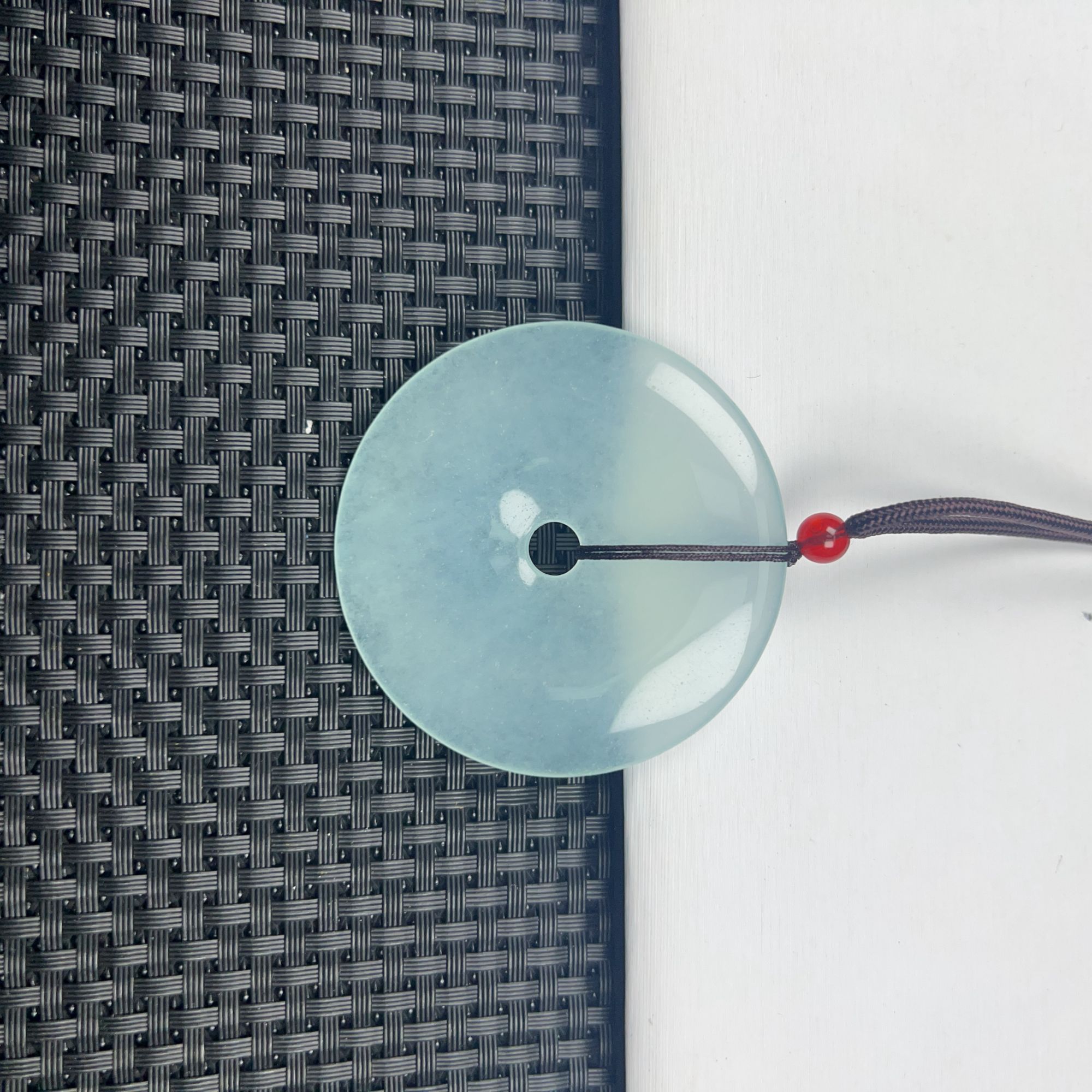 Z252蓝冰大平安扣带绳气质精美吊坠