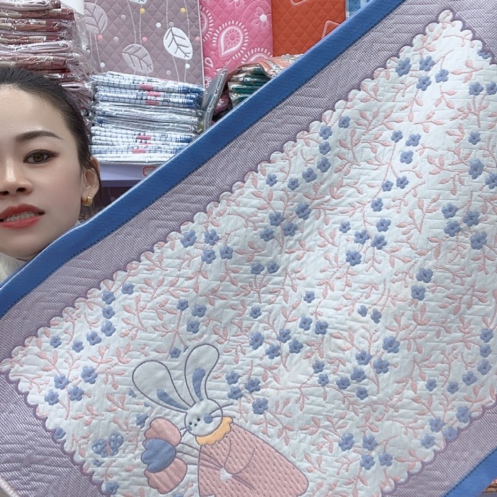 棉蓝色小花兔纯棉
