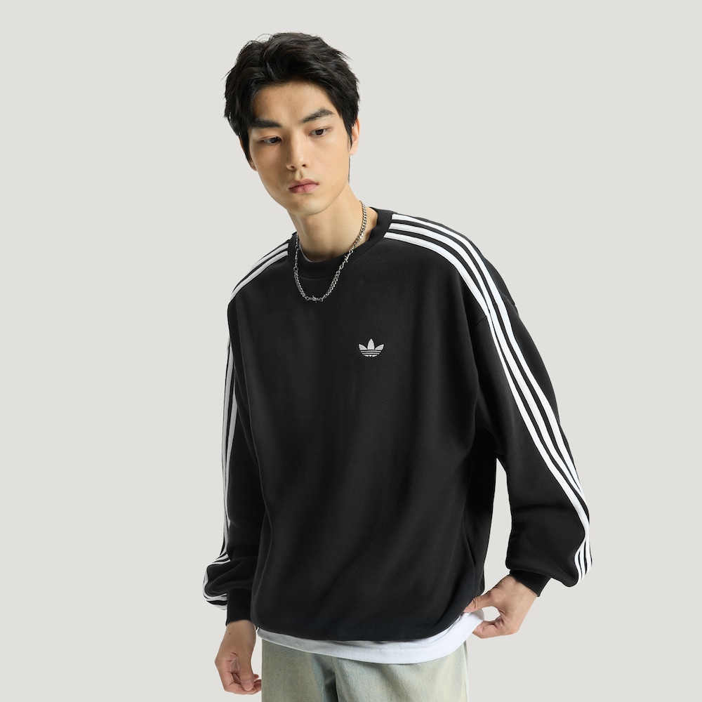 adidas/阿迪达斯男女复古穿搭运动宽松长袖圆领卫衣套头衫 KG3898