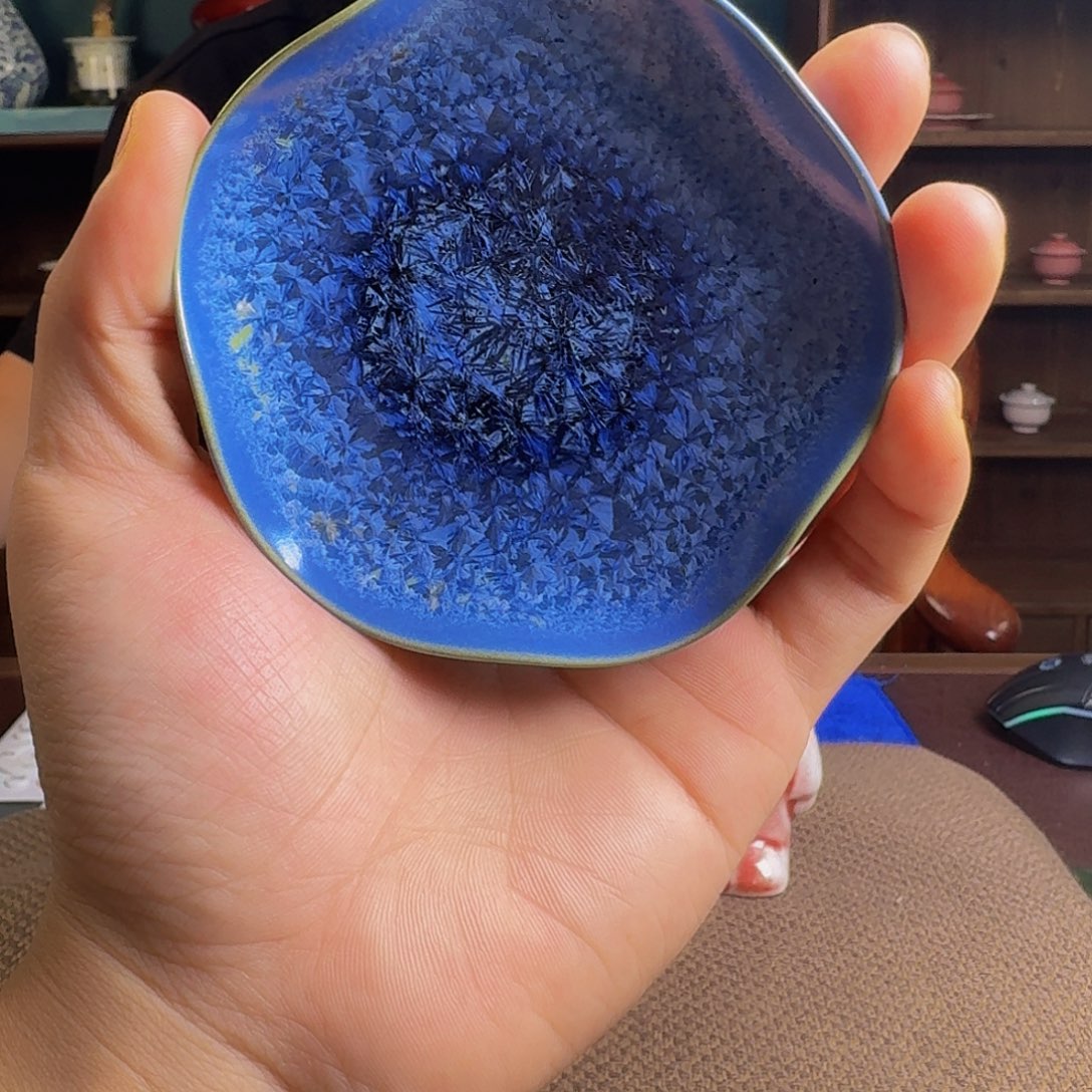 陶瓷杯垫深蓝结晶釉