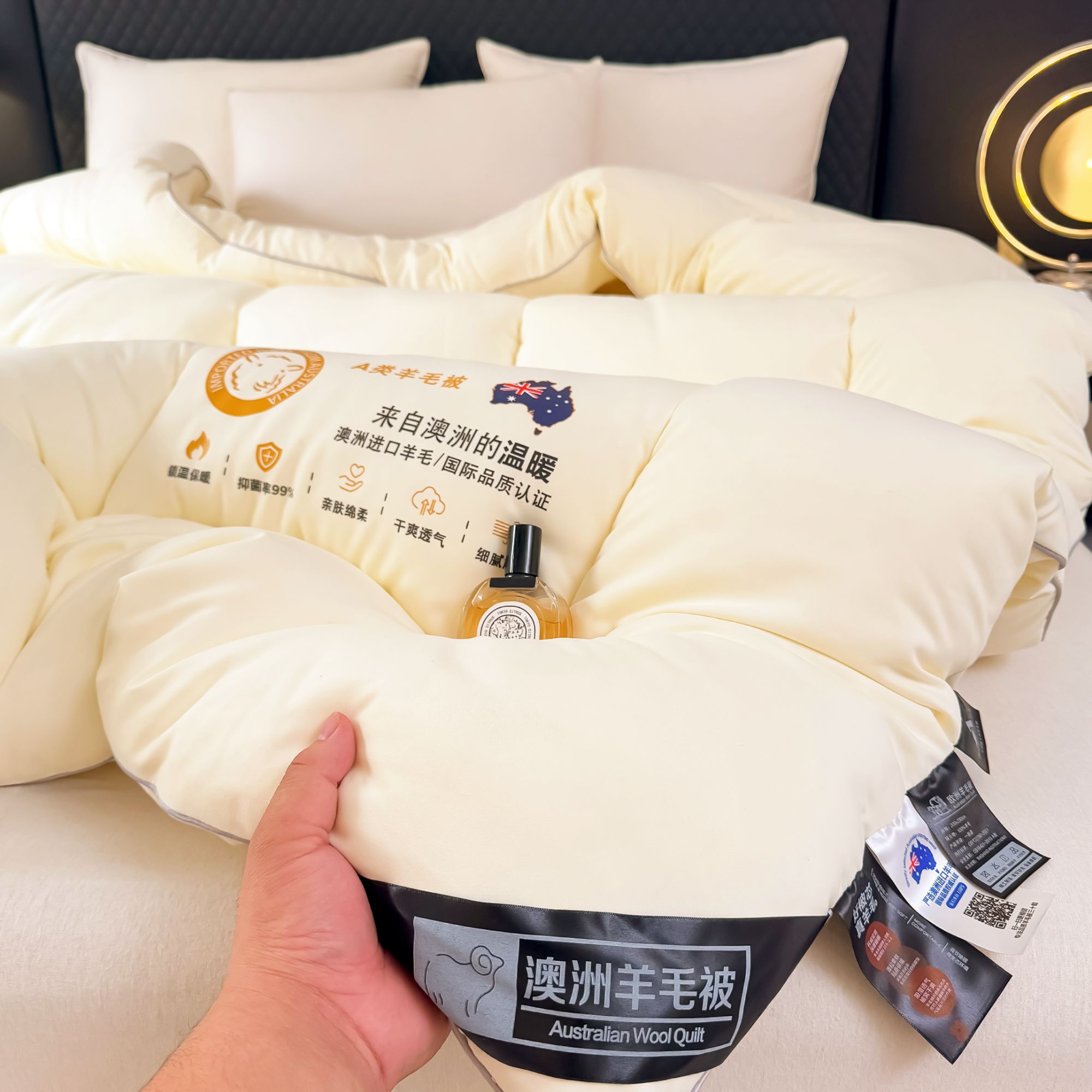 【100%纯羊毛被】纯羊毛填充被加厚冬被绵羊毛被子被芯蓬松温暖