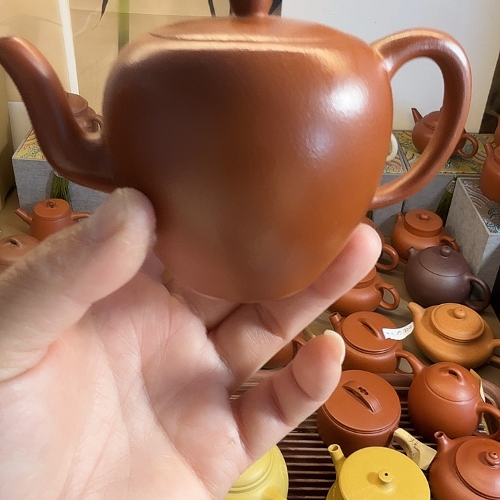 紫砂茶杯朱泥美人肩150cc全手工瑕疵