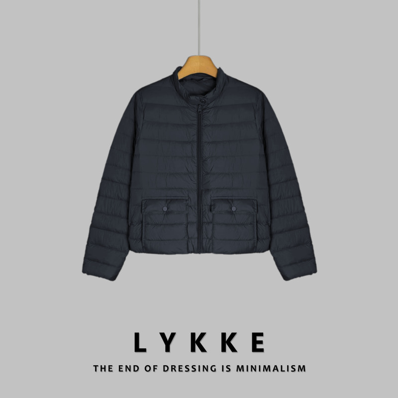 【佳琦】【奢暖鹅绒】90大朵白鹅绒双口袋小立领拉链百搭羽绒服~E633