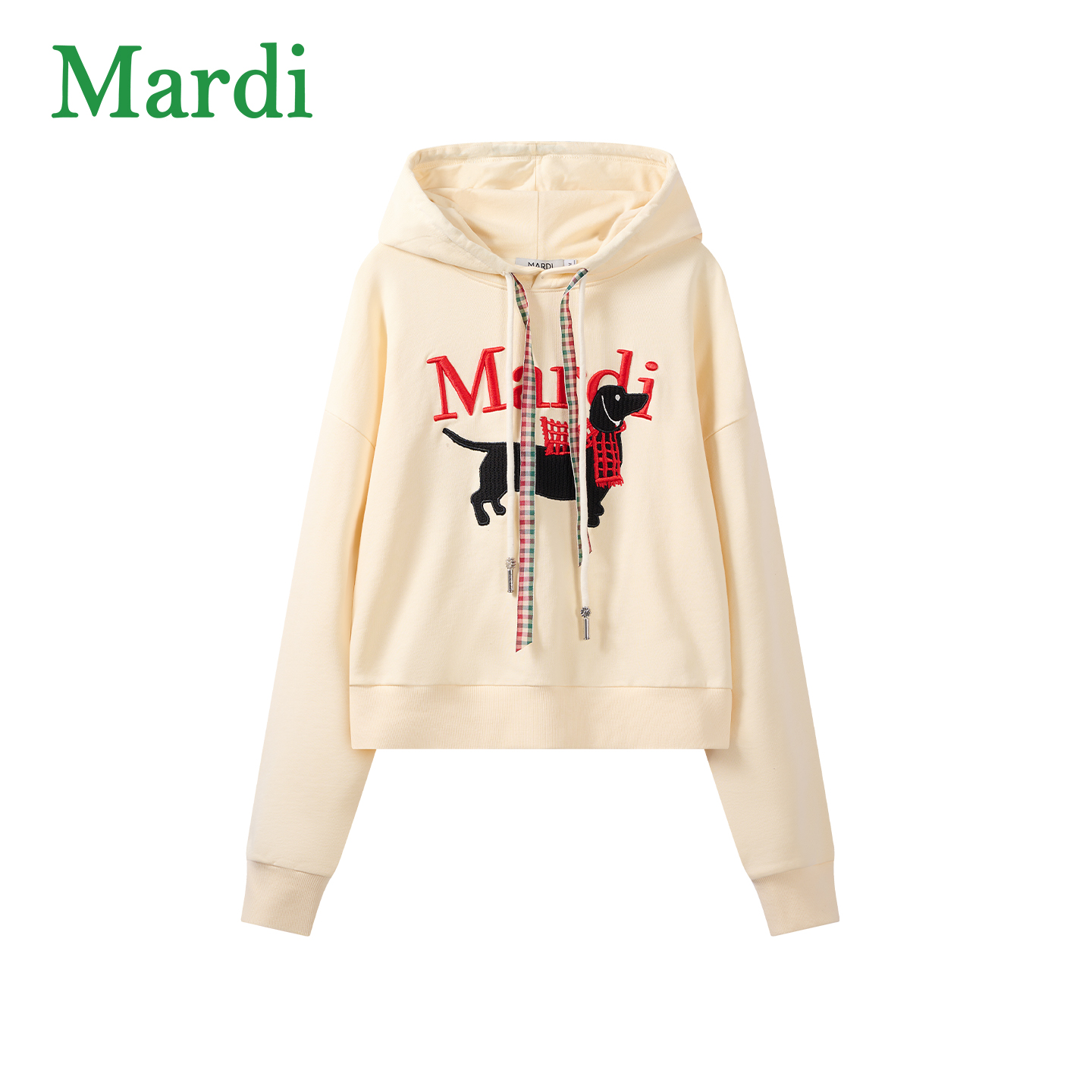 Mardi韩系甜酷轻休闲风腊肠狗刺绣大LOGO连帽卫衣上衣MWY2612255