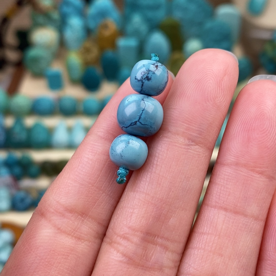 绿松石珠宝奇石未镶嵌9.5mm