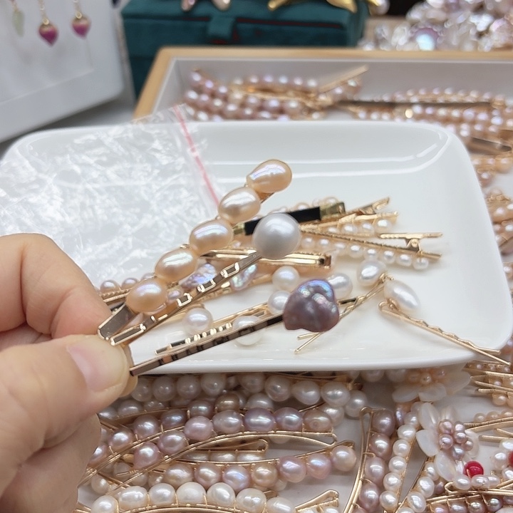 淡水珍珠发饰未镶嵌