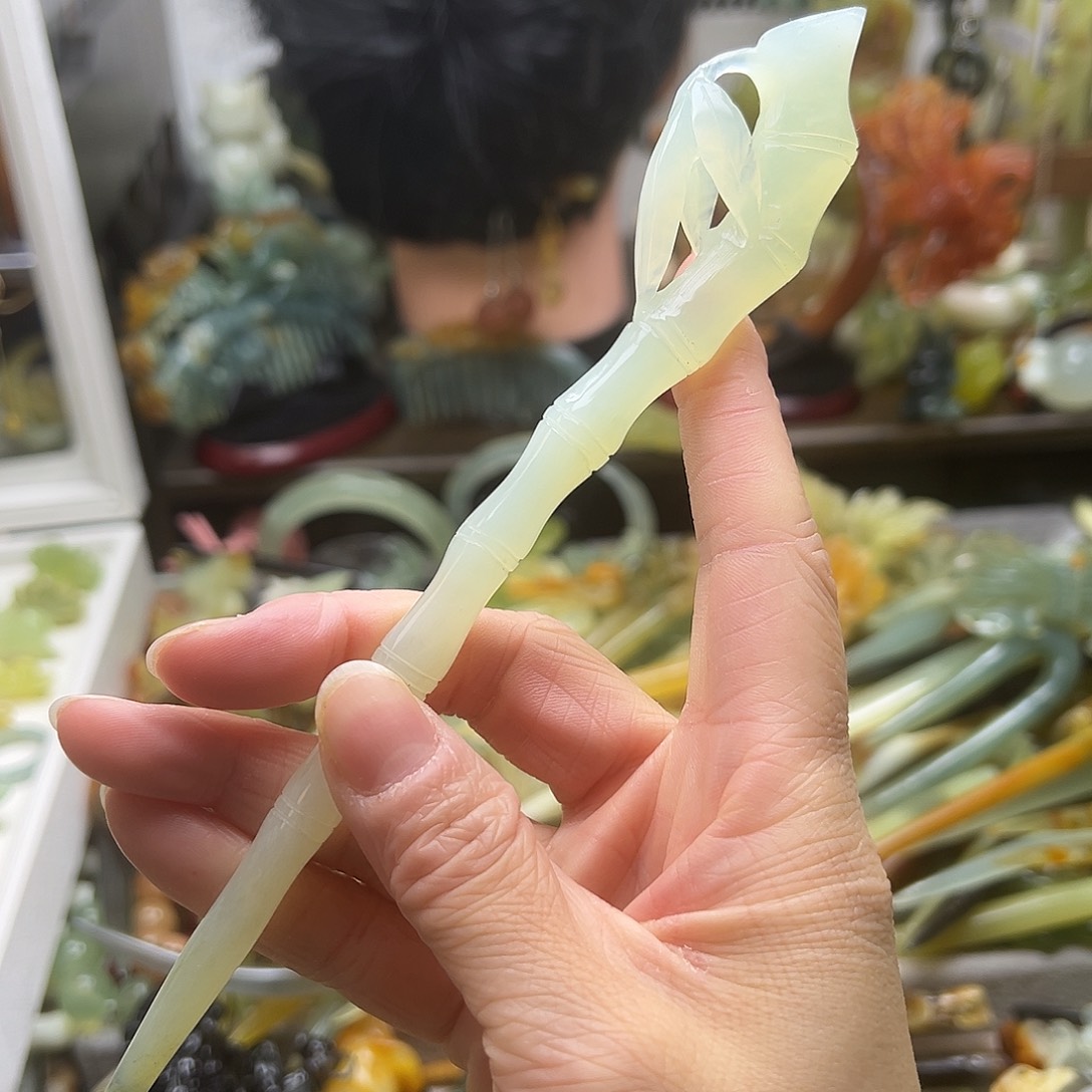 蛇纹石玉发饰合金