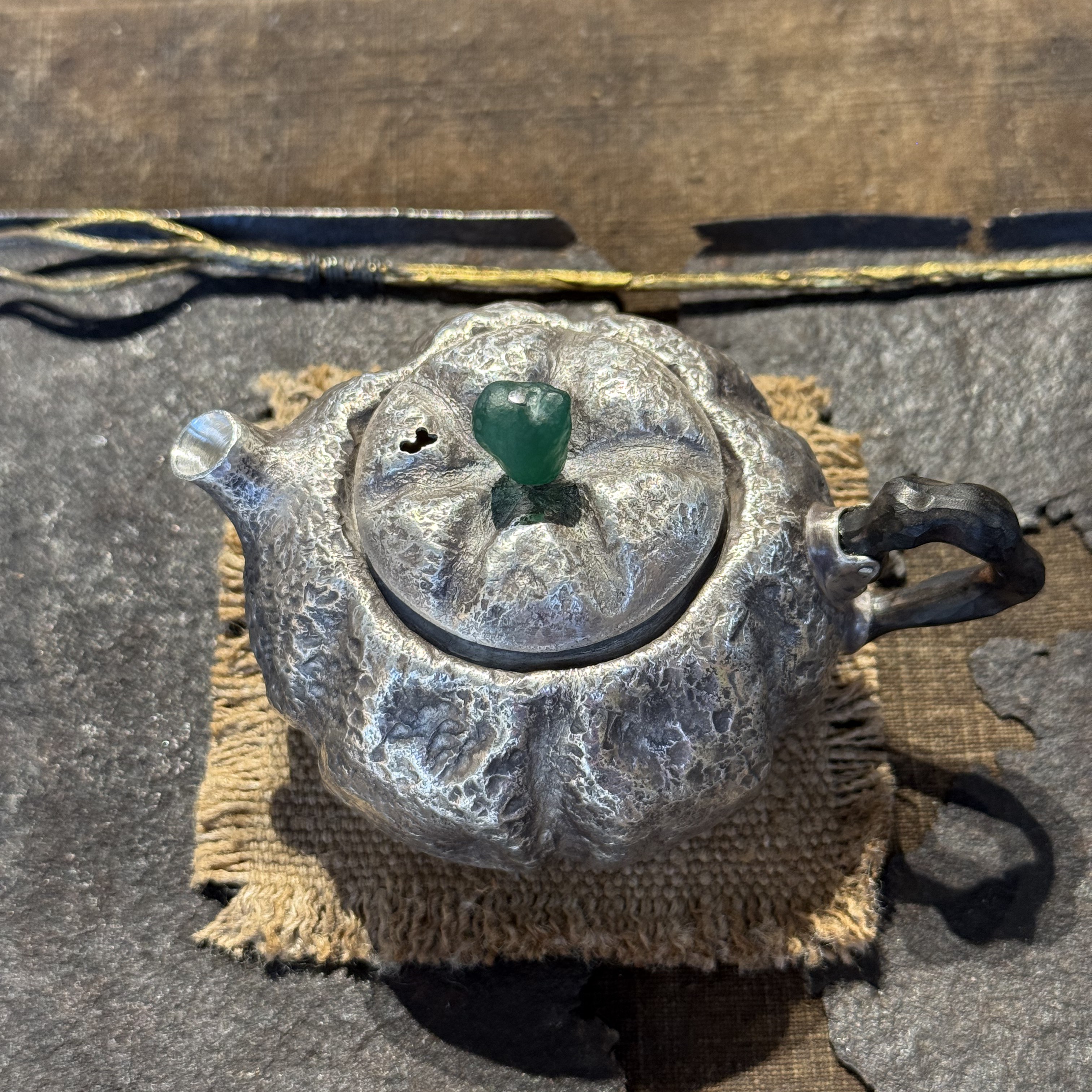 [雅柯茶缘]手工锻打小南瓜银壶 泡茶壶 125ml茶周边
