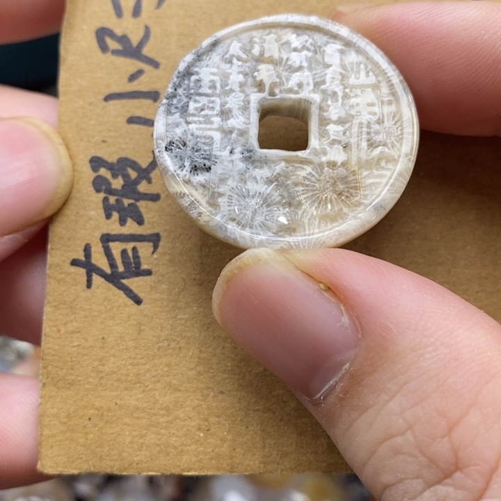 颈饰未镶嵌硅化珊瑚（珊瑚玉）