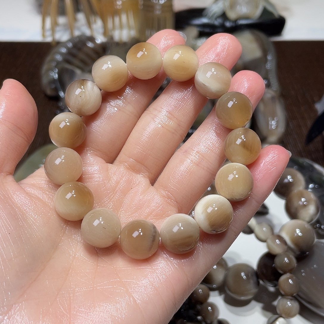 精品白水牛角手串1.4