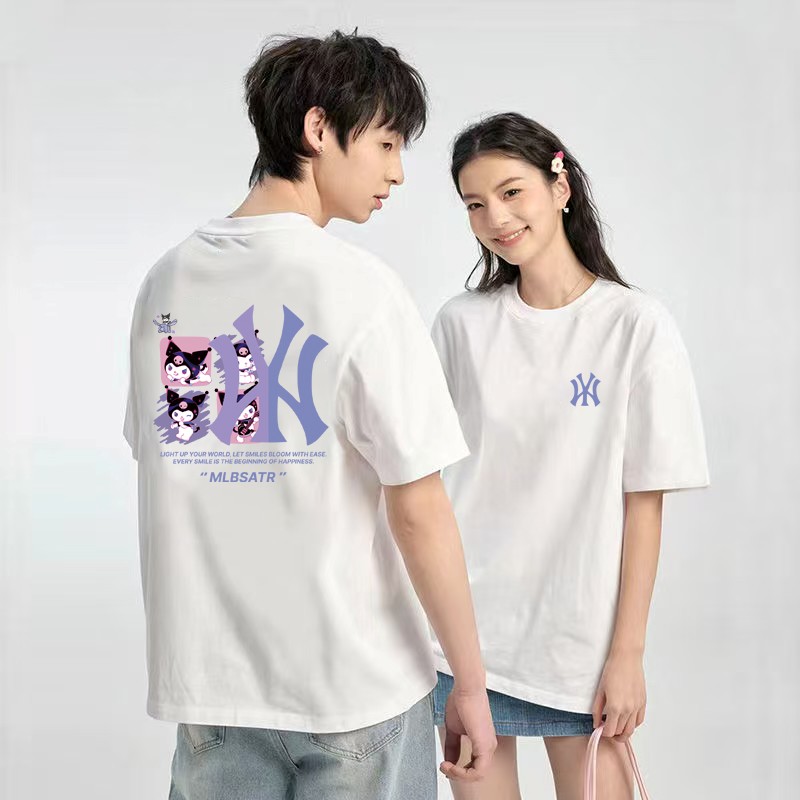 【品牌正品】夏季时尚百搭圆领T恤上衣男女同款情侣休闲短袖-235