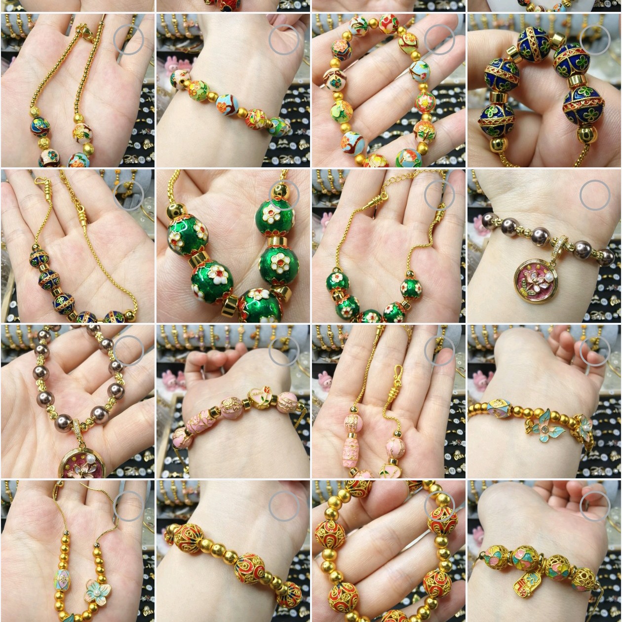 铜合金手链 （手链首饰饰品串珠手串直播间扣号下单）手链彩色编织