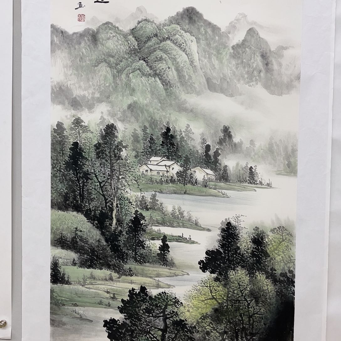国画梁羽杰140/70青绿山水