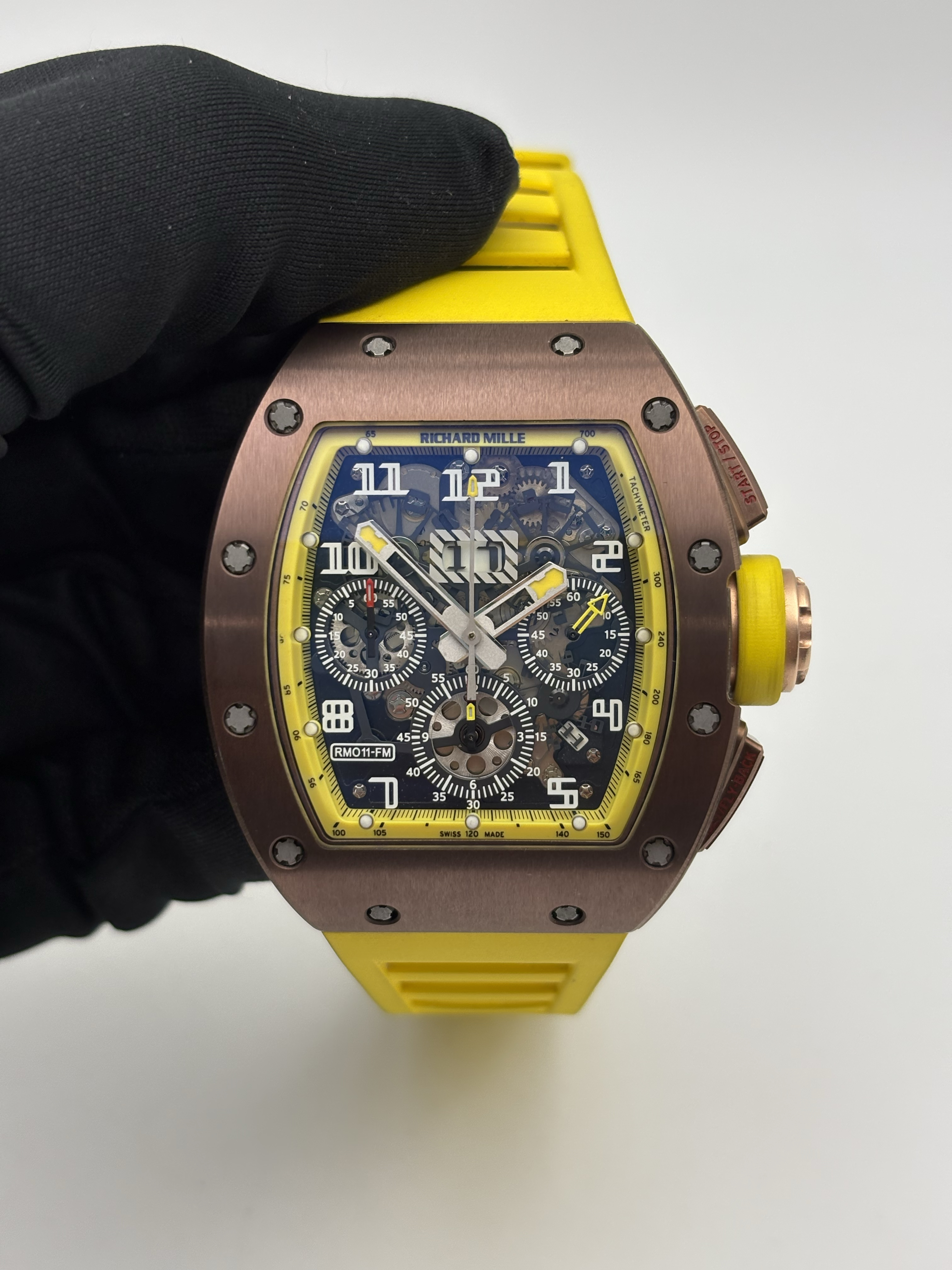 99新 Richard Mille RM011 黄 14年 全套