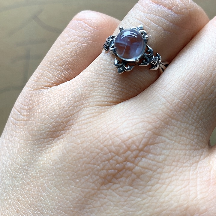 水晶水晶戒指银S925镶嵌